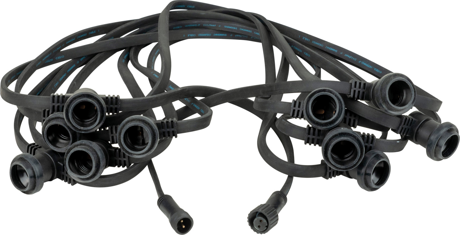 SHOWGEAR Girlandenleuchte E27 50 cm Abstand - schwarz - 10 m Bild 1