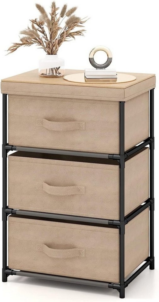 KOMFOTTEU Kommode Schubladenschrank, 4 Schubladen, Hellbraun Bild 1