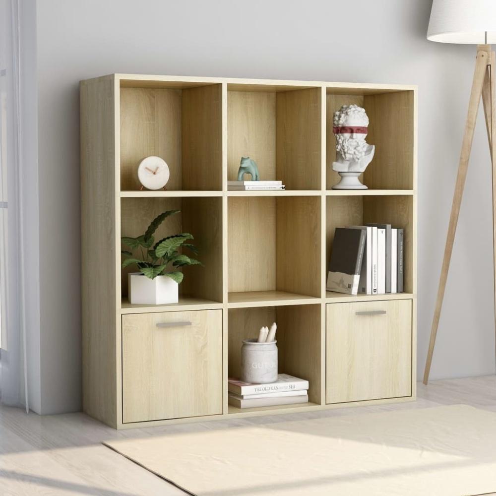 vidaXL Bücherregal Sonoma-Eiche 98 x 30 x 98 cm Spanplatte [801119] Bild 1