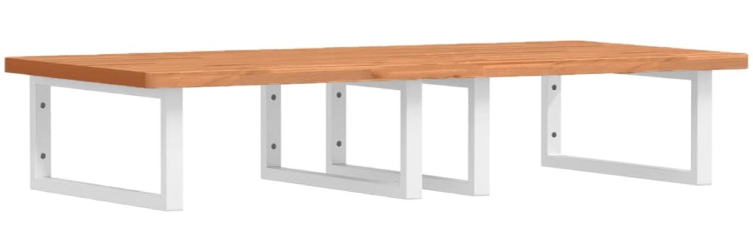 vidaXL Waschbeckenregal Wandmontage Stahl und Massivholz Buche 3302452 Bild 1