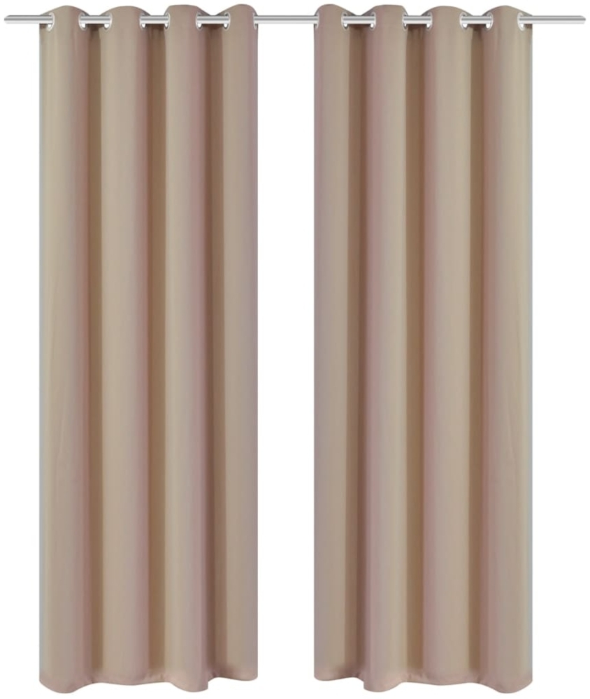 Verdunkelungs-Vorhänge mit Metallringen 135 x 245 cm Creme blackout 130373 Bild 1