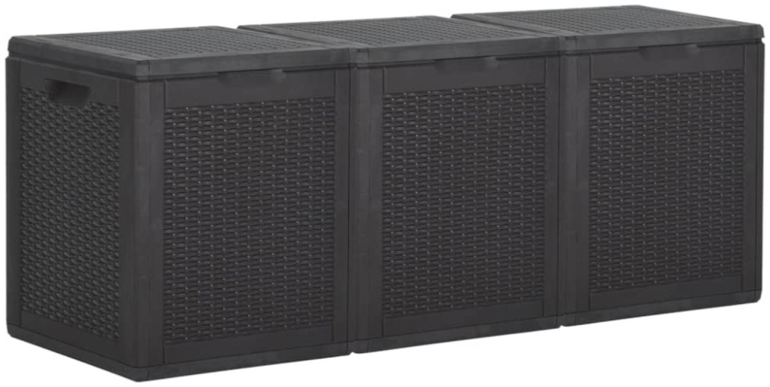 vidaXL Garten-Aufbewahrungsbox 270 L Schwarz PP Rattan 151229 Bild 1