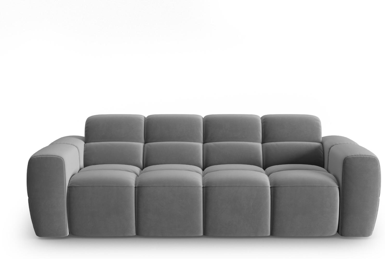 Micadoni Sofa Lisa 3-Sitzer Samtstoff Hellgrau Bild 1