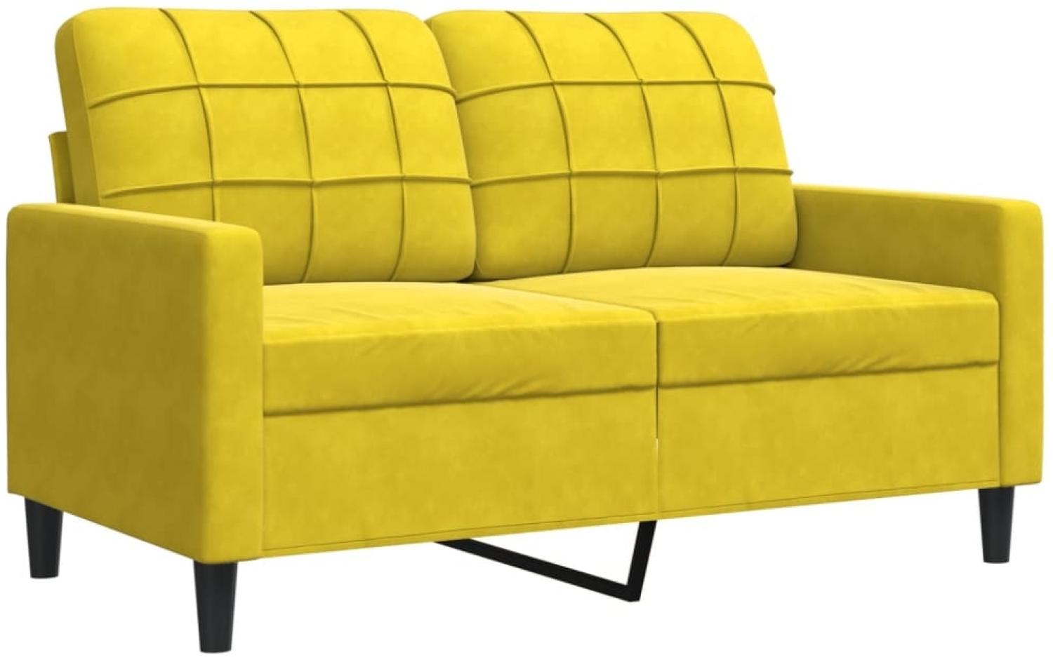 vidaXL 2-Sitzer-Sofa Gelb 120 cm Samt 4007620 Bild 1