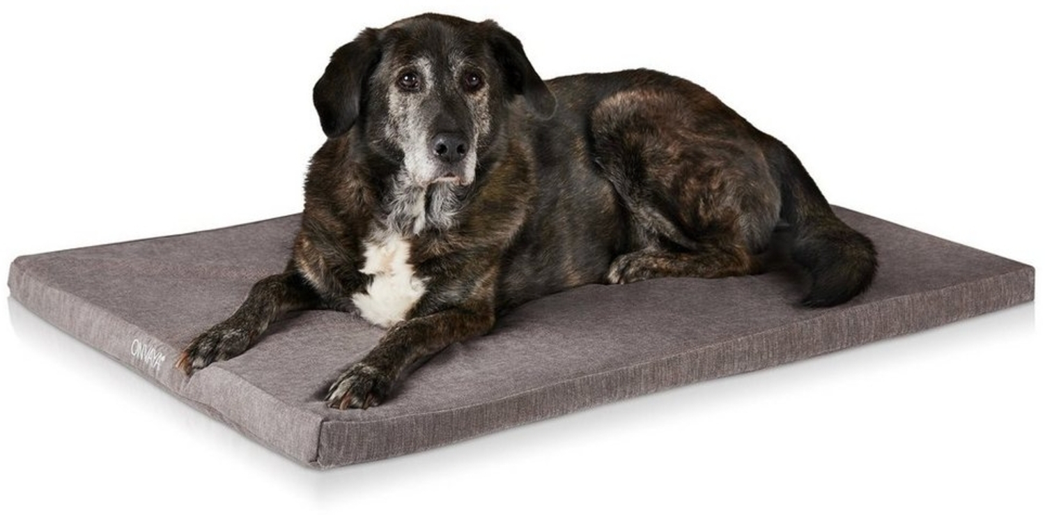 ONVAYA® Hundebett | Größe L | 89 x 60 x 5 cm | 95 Grad waschbar | orthopädisch | grau | wasserdicht | Hundekissen | Liegekissen | Schlafplatz | Tierbett | Ruheplatz | Hundematte | Hundematratze Bild 1
