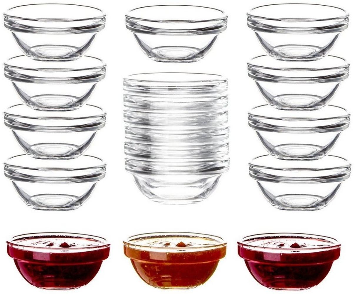 Luminarc Dipschale Glas Für Dip, Marmelade, Konfitüre Stapelbar Mini-Soßenschalen, Glas, (18-tlg) Bild 1