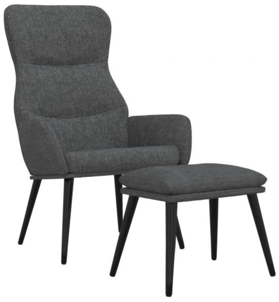 Relaxsessel mit Hocker Dunkelgrau Stoff [3097430] Bild 1