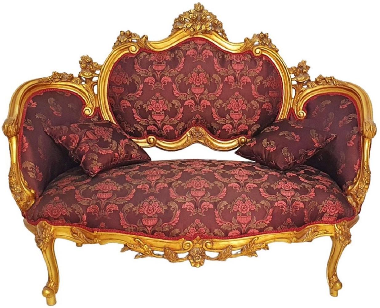 Casa Padrino Barock Sofa Lila / Rosa / Gold - Prunkvolles Wohnzimmer Sofa im Barockstil - Wohnzimmer Möbel im Barockstil - Barock Möbel - Barock Einrichtung Bild 1