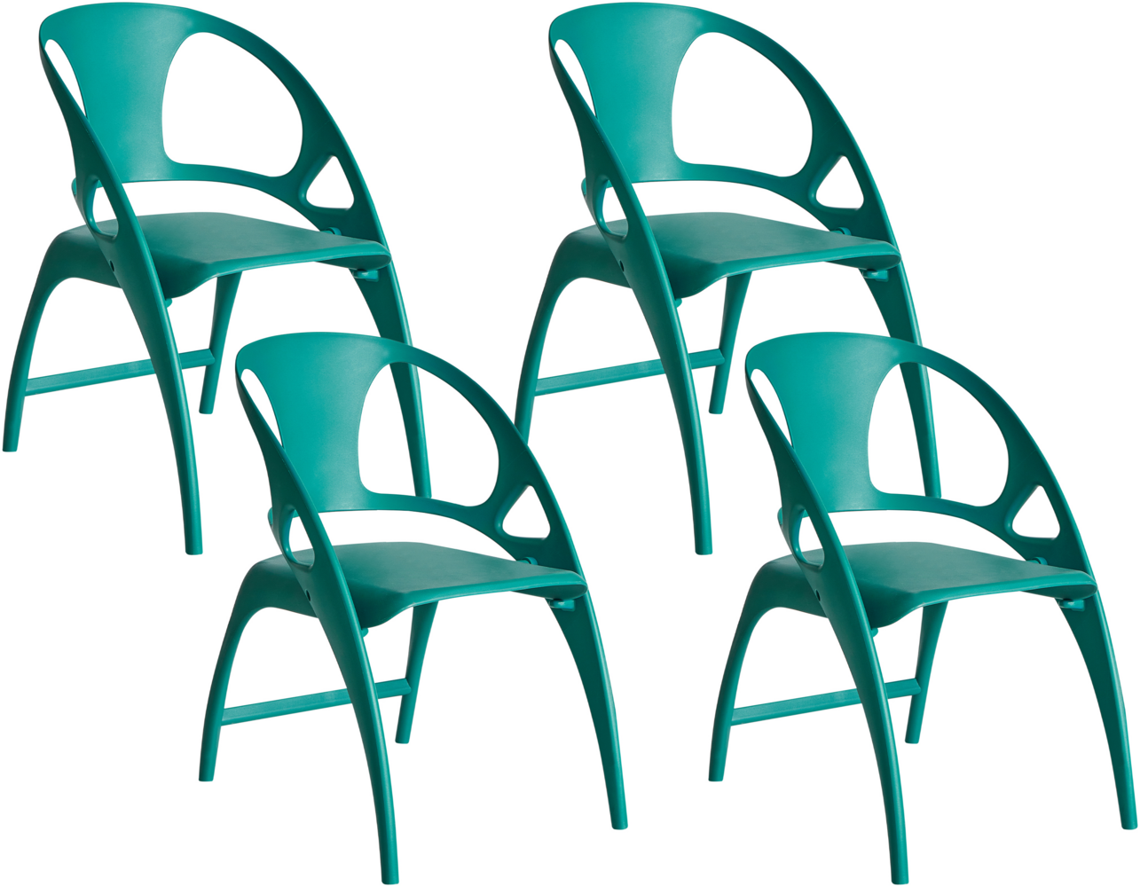 Gartenstuhl 4er Set klappbar NEMI Blaugrün Bild 1