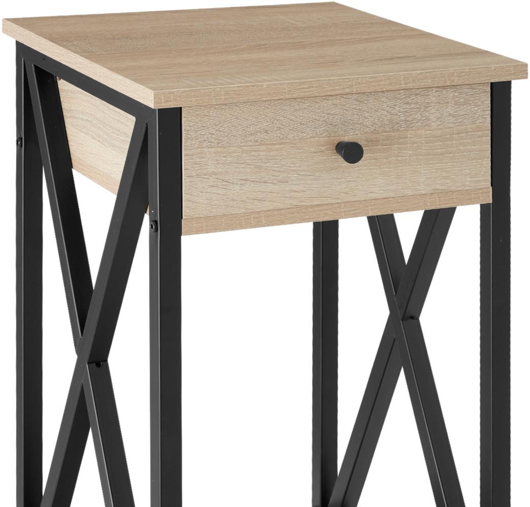 Beistelltisch Dayton 35 x 35 x 70,5 cm - Industrial Holz hell, Eiche Sonoma Bild 1