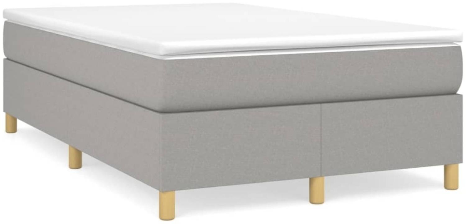 vidaXL Boxspringbett mit Matratze Hellgrau 120x190 cm Stoff 3269690 Bild 1