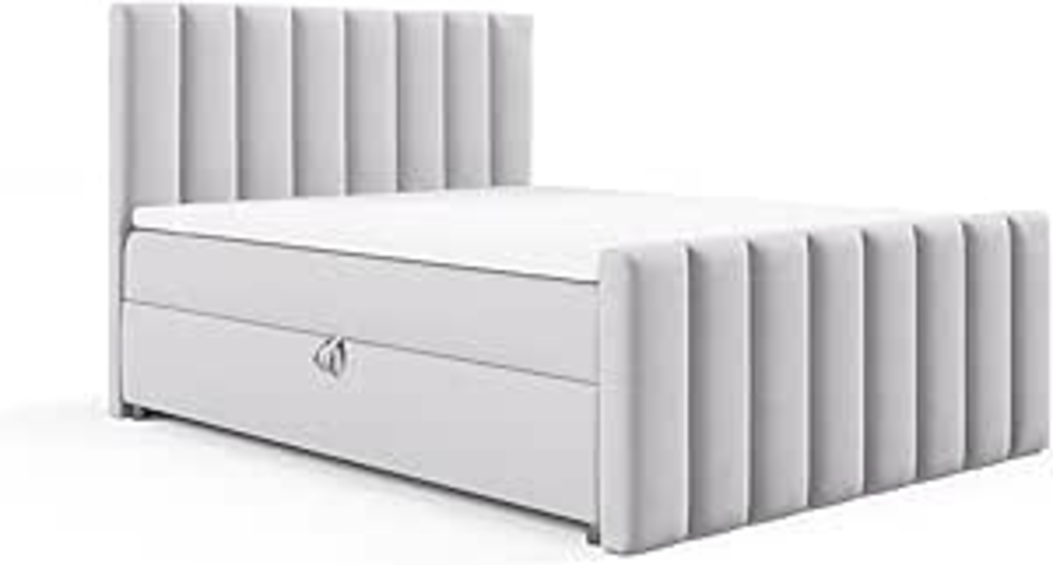 Best For Home | Trinity K10 Lux - Boxspringbett 200x200 | Boxspringbett mit Bettkasten und Topper | Polsterbett mit Matratze | Doppelbett mit Stauraum | Bett mit Lieferung und Aufbauservice Bild 1