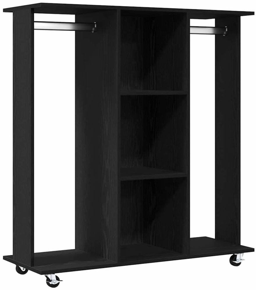 vidaXL Kleiderschrank mit Regal Schwarz Eichen-Optik 102 x 38 x 110 cm 873909 Bild 1