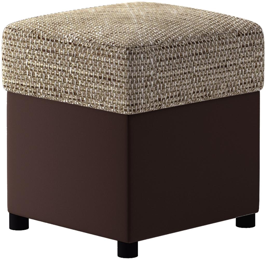 Pouf R1, Fußhocker, Beige Bild 1