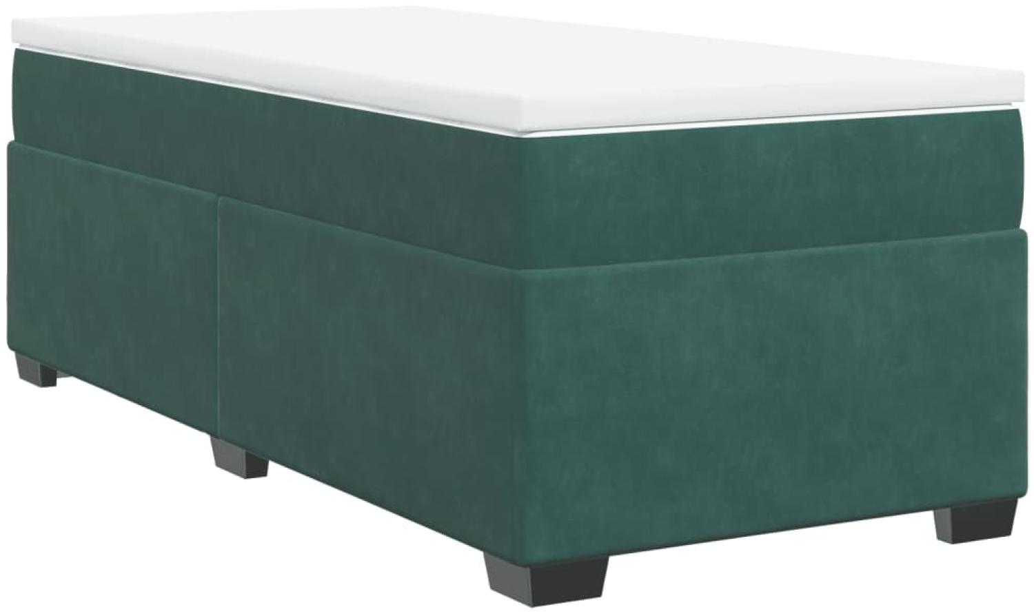 vidaXL Boxspringbett mit Matratze Dunkelgrün 80x200 cm Samt 3285248 Bild 1