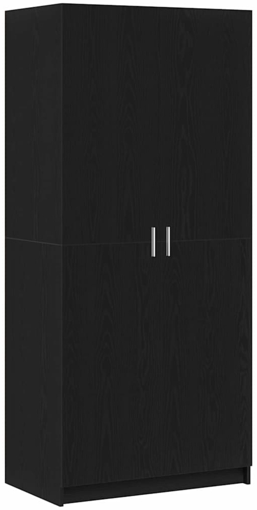 vidaXL Kleiderschrank mit Tür Schwarz Eichen-Optik 80 x 50,5 x 180 cm 3333855 Bild 1