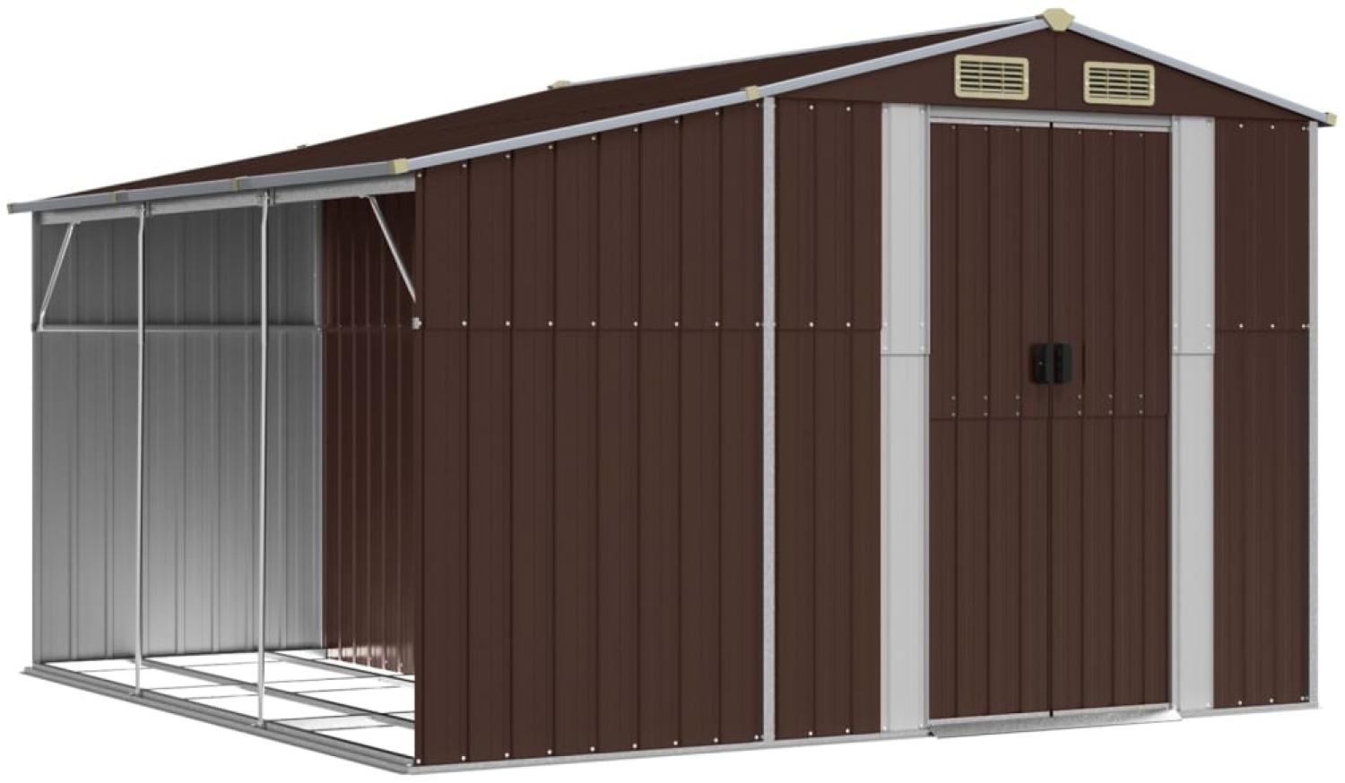 vidaXL Gerätehaus Braun 277x279x179 cm Verzinkter Stahl 3188296 Bild 1