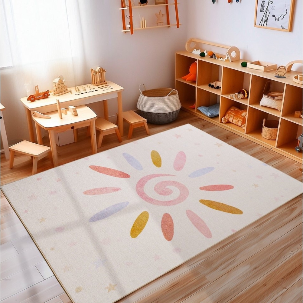 Carpettex Kinderteppich Floral-Sonne, Rechteckig, Höhe: 7 mm, Jungen-Mädchen Babyzimmer Teppich Kinderzimmer Bild 1