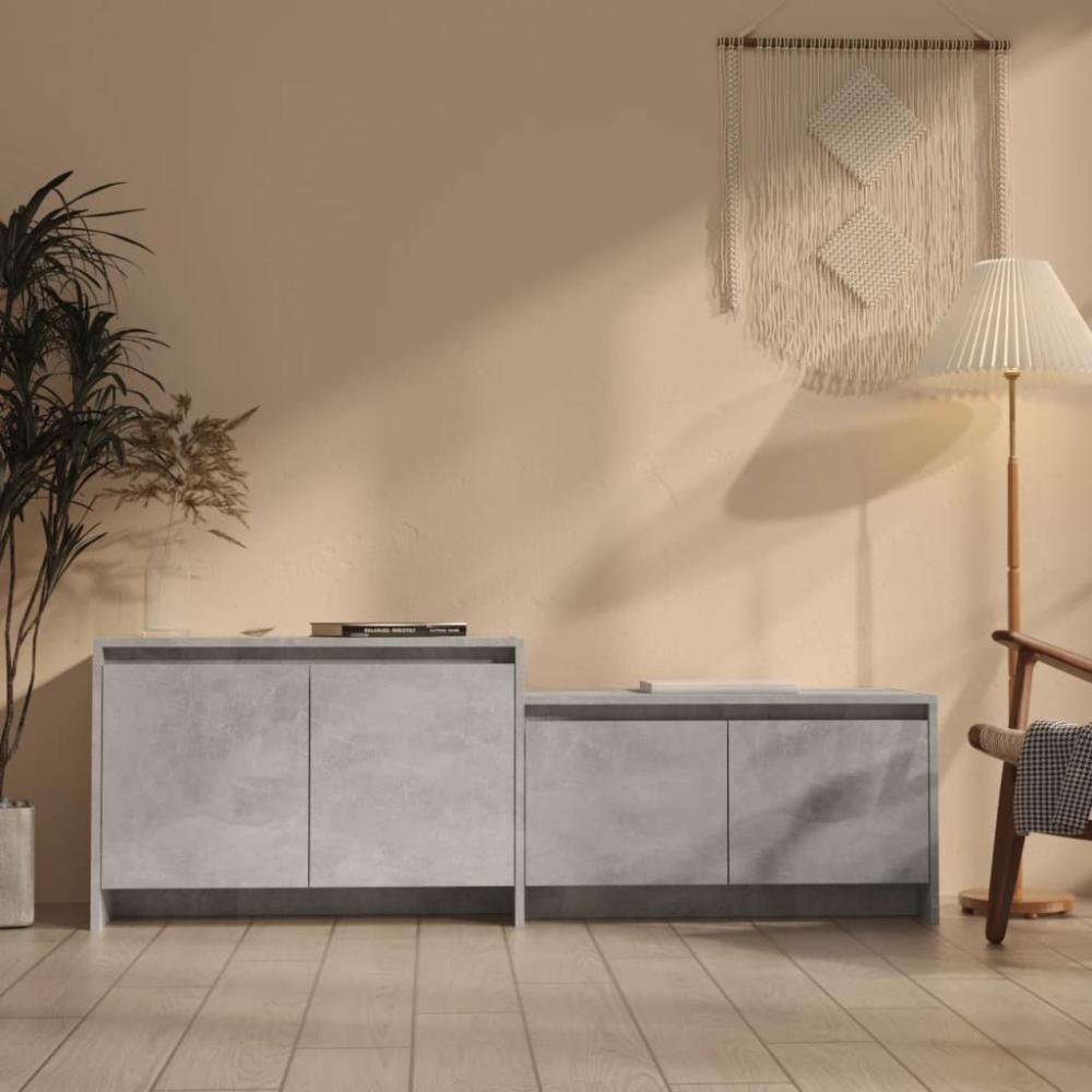 vidaXL TV-Schrank Betongrau 146,5x35x50 cm Holzwerkstoff 809813 Bild 1