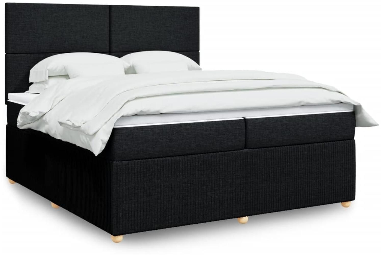 vidaXL Boxspringbett mit Matratze Schwarz 200x200 cm Stoff 3294458 Bild 1