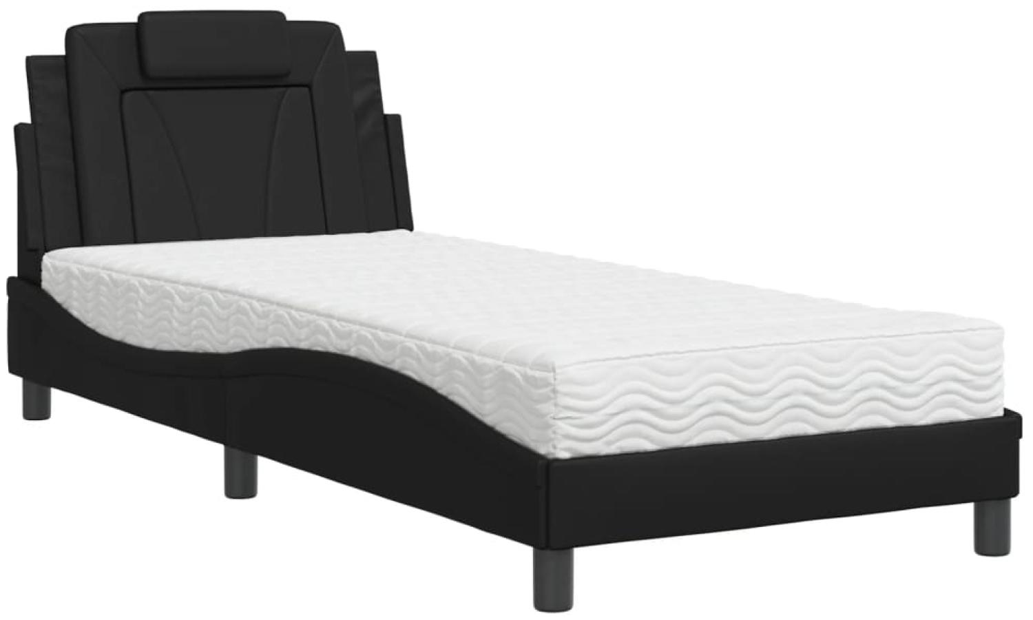 vidaXL Bett "Viana" mit Matratze Schwarz 80x200 cm Kunstleder 3208754 Bild 1
