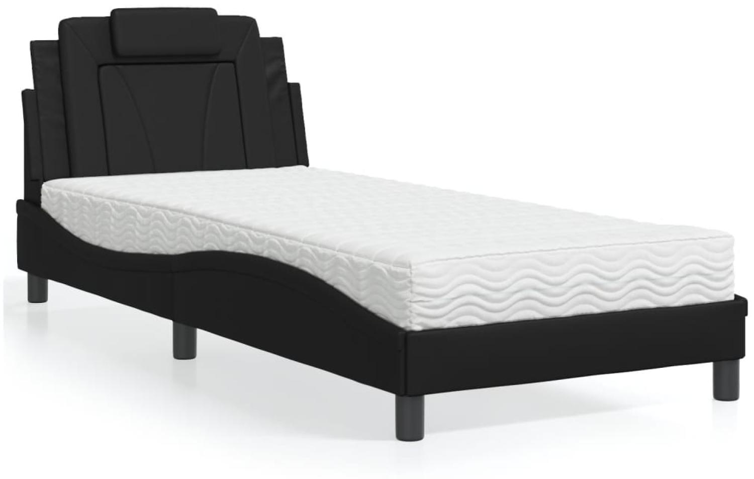 vidaXL Bett mit Matratze Schwarz 80x200 cm Kunstleder 3208754 Bild 1