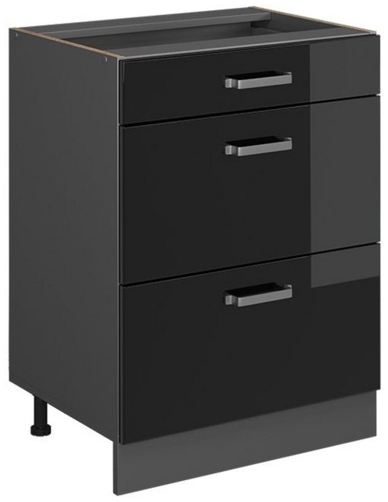 Vicco Unterschrank R-Line Schwarz Hochglanz/Anthrazit 60cm ohne Arbeitsplatte Bild 1