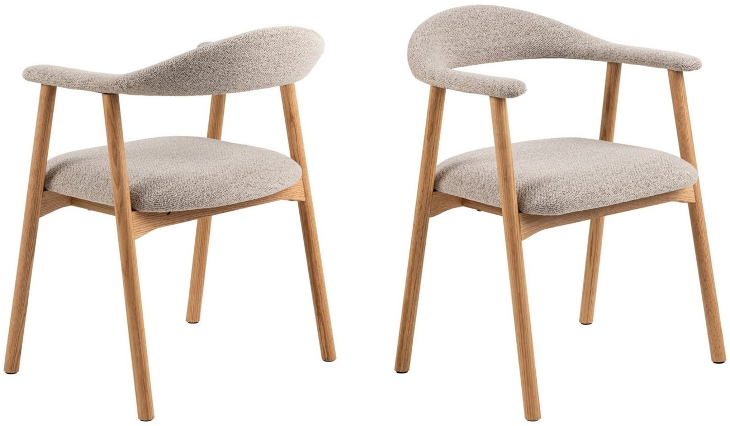 Holzstuhl >Addi< (2er-Set) in Beige, Stoff, Massivholz - 56x75,5x54cm (BxHxT) Bild 1