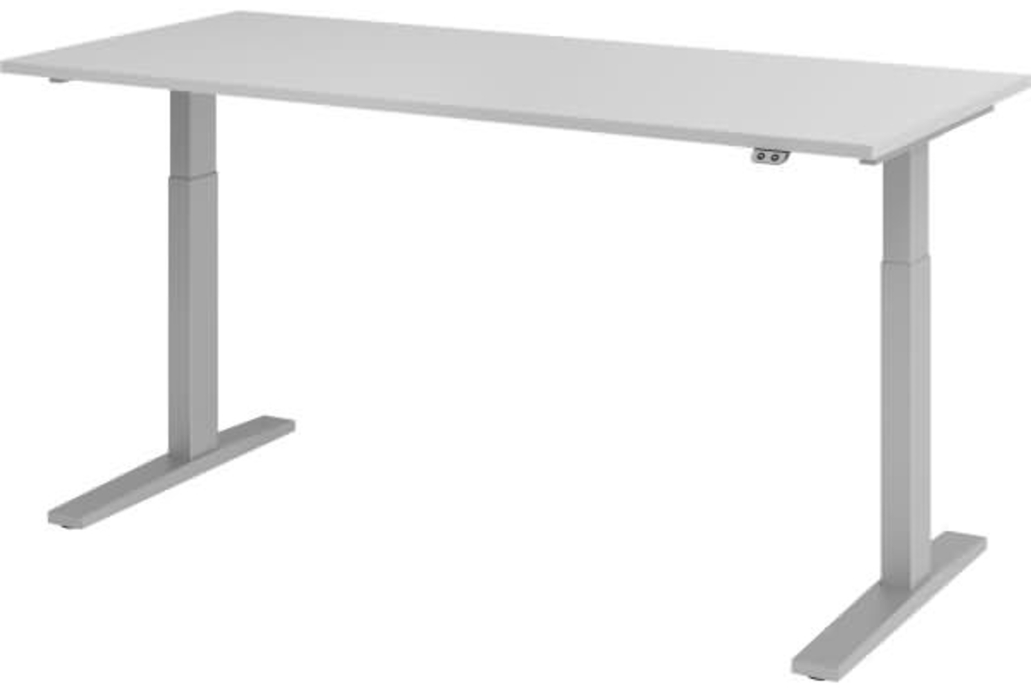Sitz-Steh-Schreibtisch elektrisch 180x80 cm Grau/Silber Bild 1