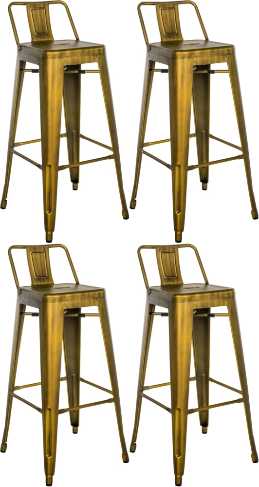 CLP 4er Set Barhocker Mason aus Metall mit Fußstütze,gold Bild 1