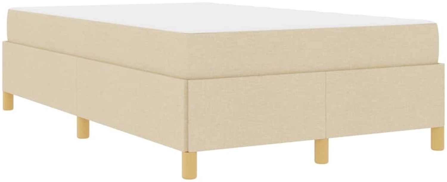 vidaXL Bettrahmen mit Matratze Creme 120 x 200 cm Stoff 3398932 Bild 1