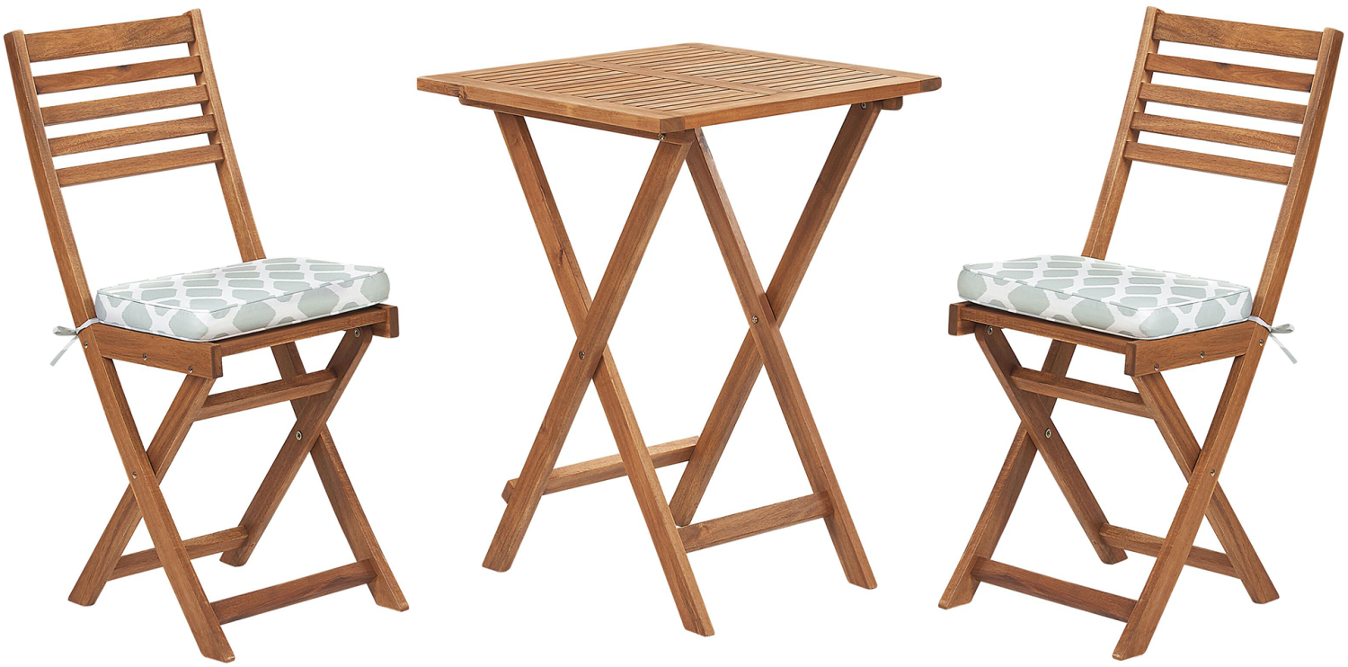 Bistro Set mit Kissen Holz Mintgrün FIJI Bild 1