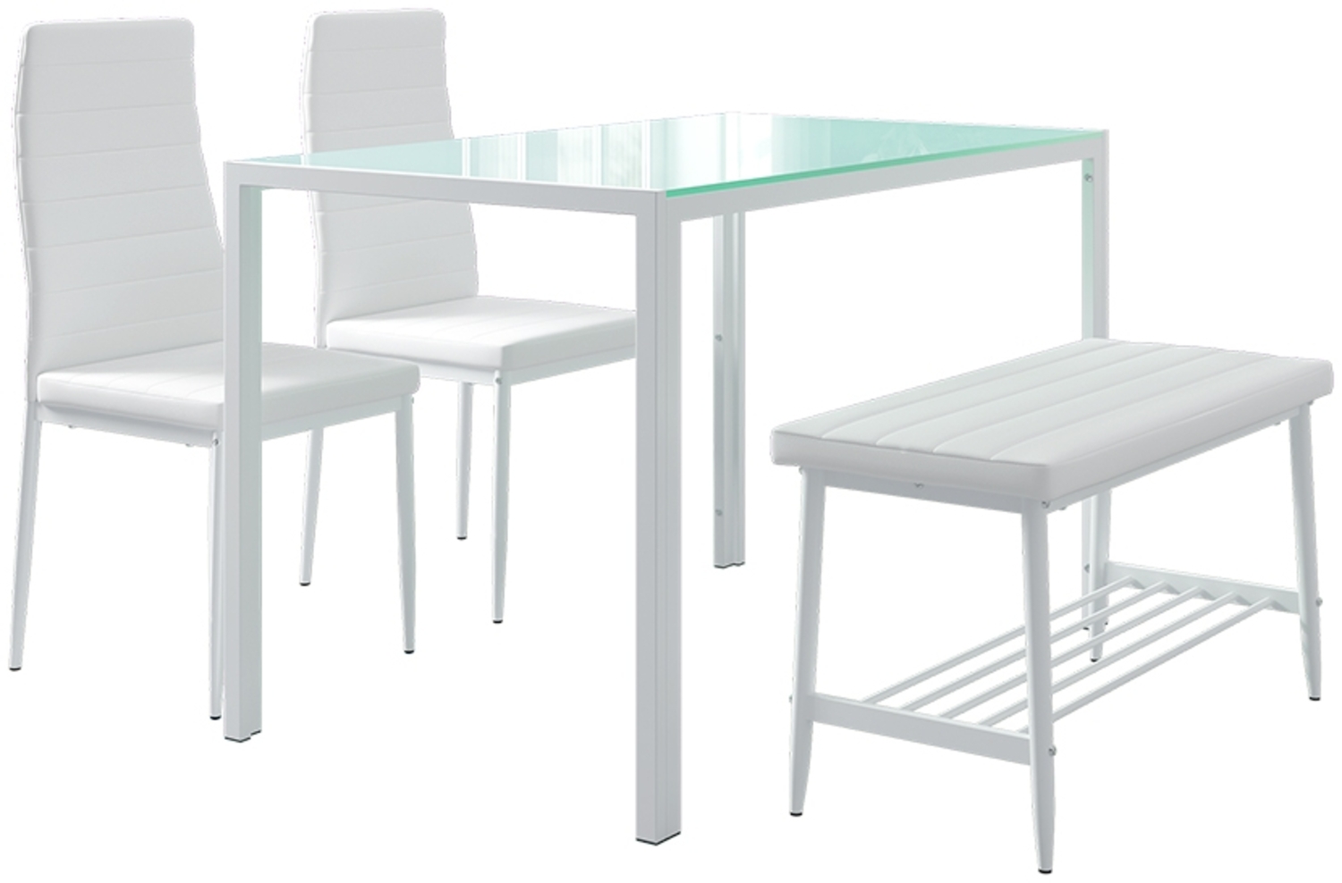 Esstisch-Set Grand Weiß 120 x 70 cm 4-teiliges Set Vicco Bild 1