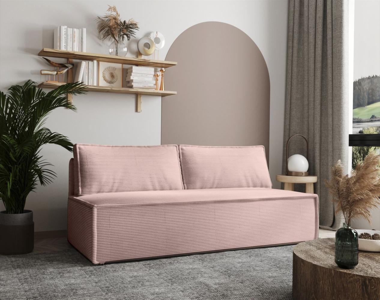 Sofa Designersofa EMMA 3-Sitzer mit Schlaffunktion in Stoff Zoom Flamingo Bild 1