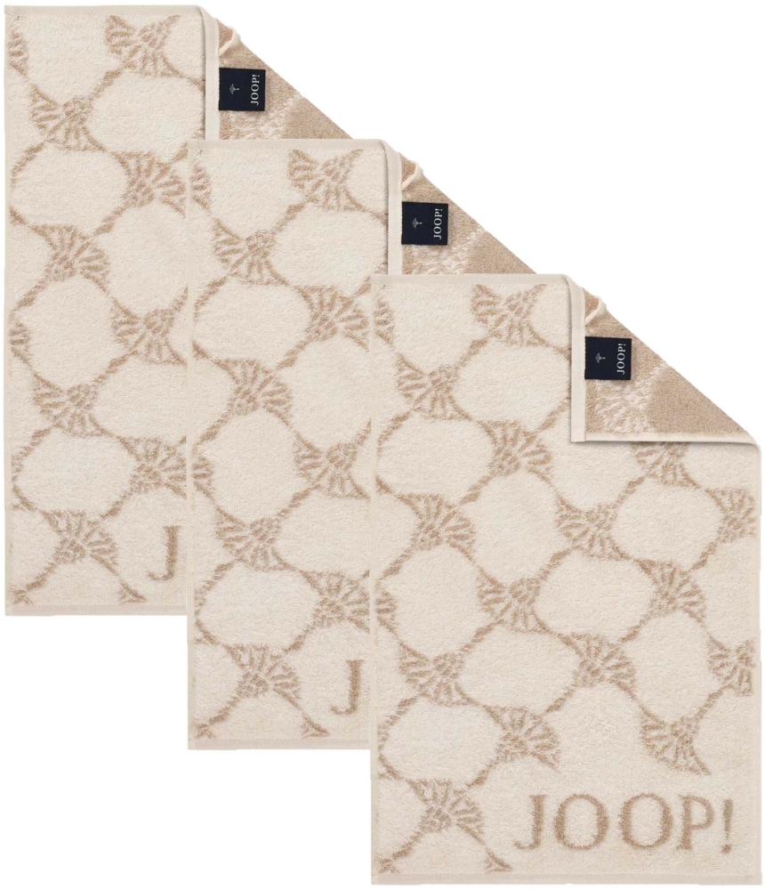 JOOP! Gästetuch Classic Frottierkollektion, 3er Pack - Walkfrottier Creme Cornflower 30x50cm Bild 1