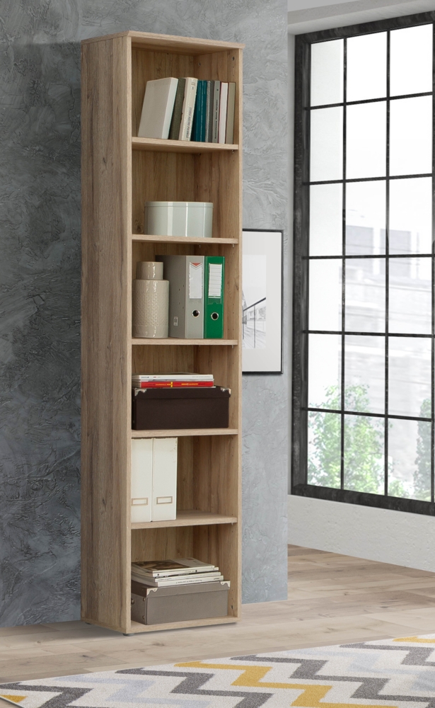 FORTE Mindi Regal, Holzwerkstoff, Braun, 50,8 x 219,9 x 34,1 cm Bild 1