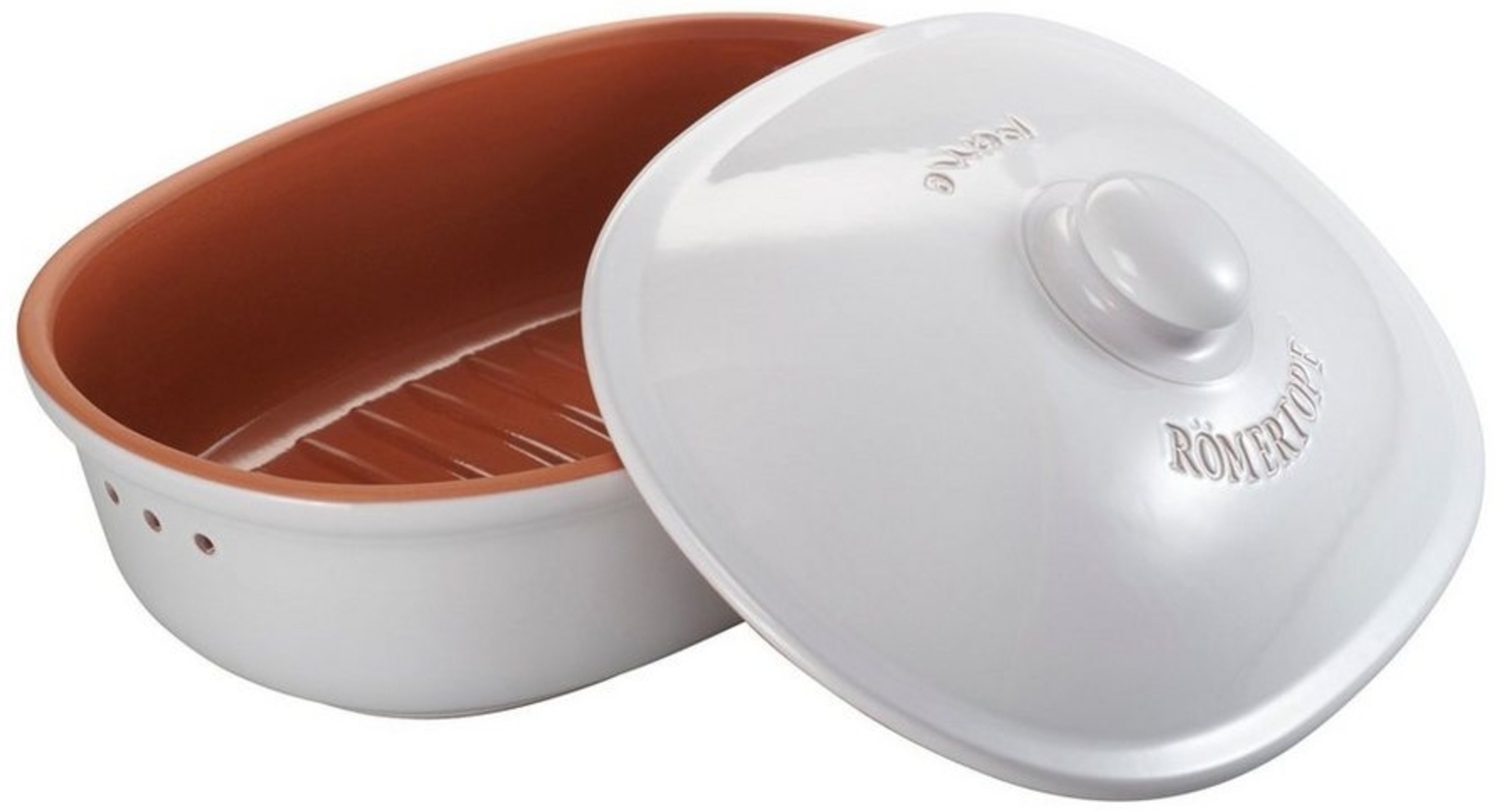 Römertopf Maxi Brot-Frische-Topf oval weiß Bild 1
