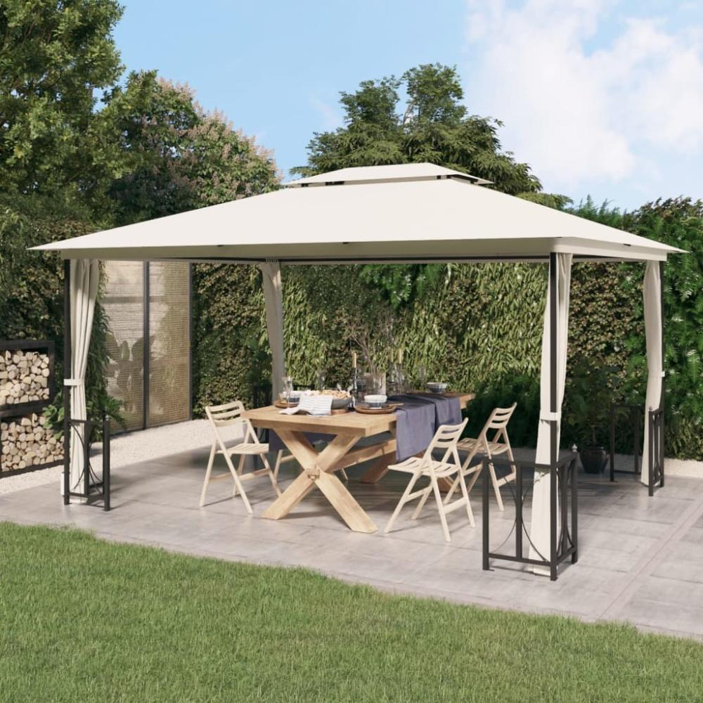 vidaXL Pavillon mit Seitenwänden & Doppeldach 3x4 m Creme 318543 Bild 1