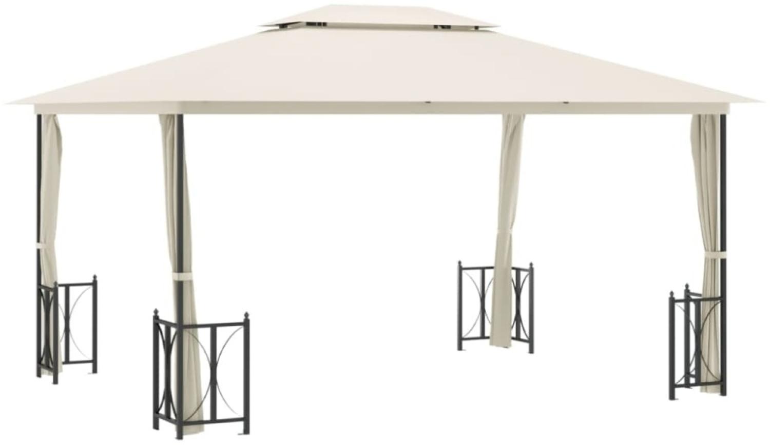 vidaXL Pavillon mit Seitenwänden & Doppeldach 3x4 m Creme 318543 Bild 1