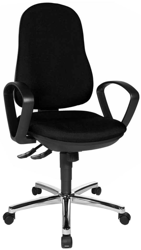 Drehstuhl Siegen / Synchro Steel, Webstoff, Schwarz Bild 1