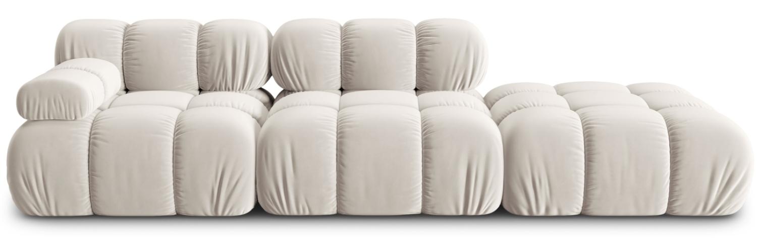 Micadoni Modulares Sofa Bellis 4-Sitzer Rechts Samtstoff Hellbeige Bild 1