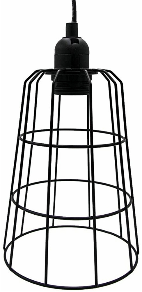 Hängelampe Deckenlamp Deckenleuchter 15x15x20 cm E14 Metall Schwarz Skandi Retro Deko-Lampe Schlafzimmer Wohnzimmer Office Retro Vintage Industrie Licht Design Bild 1
