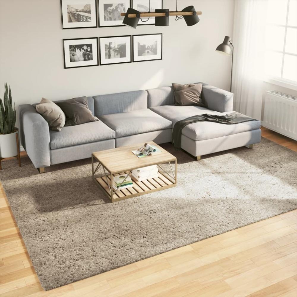 vidaXL Teppich Hochflor Glänzend Beige 240x340 cm Bild 1