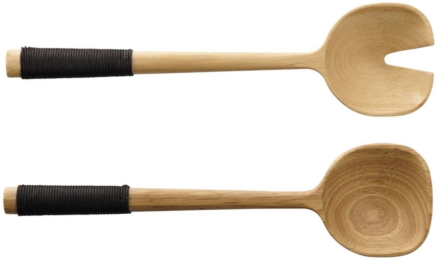 ASA Selection wood Salatbesteck, 2-tlg, mit schwarzem Nylongriff, Salat Besteck, Salatgabel, Gummibaumholz, 53932970 Bild 1