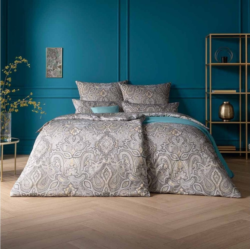 Estella Mako-Satin Bettwäsche 155x220 Fernanda silber Paisley Orient 7952-820 Bild 1