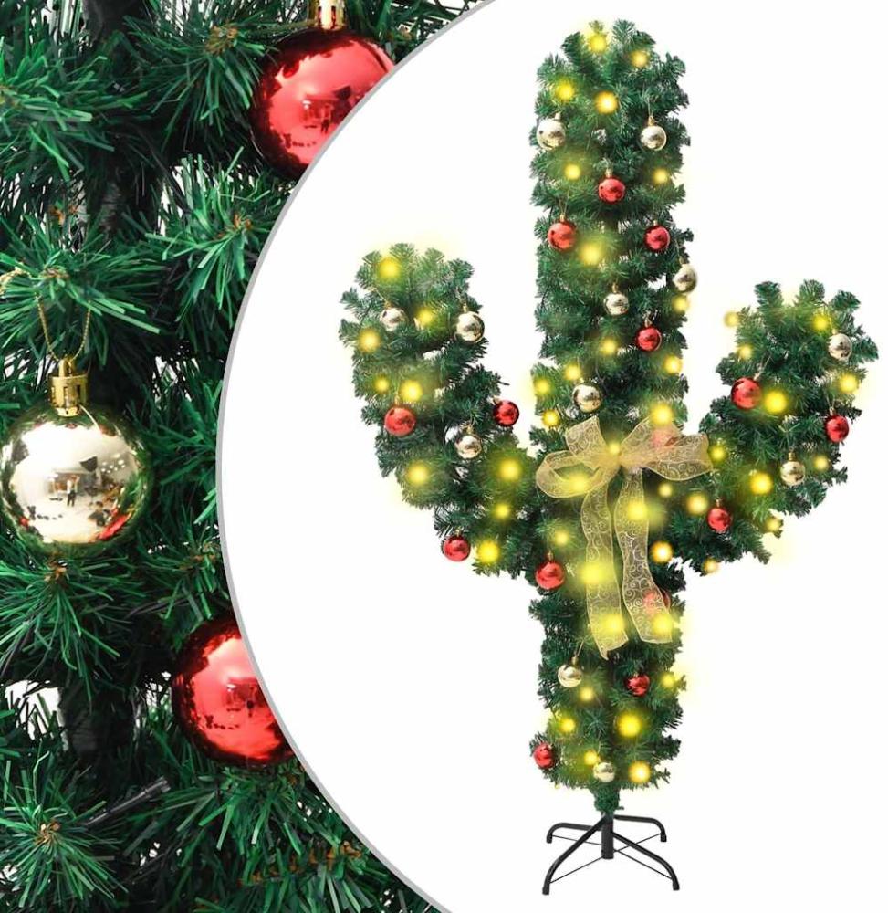 vidaXL Weihnachtskaktus mit Ständer und LED Grün 210 cm PVC 344657 Bild 1