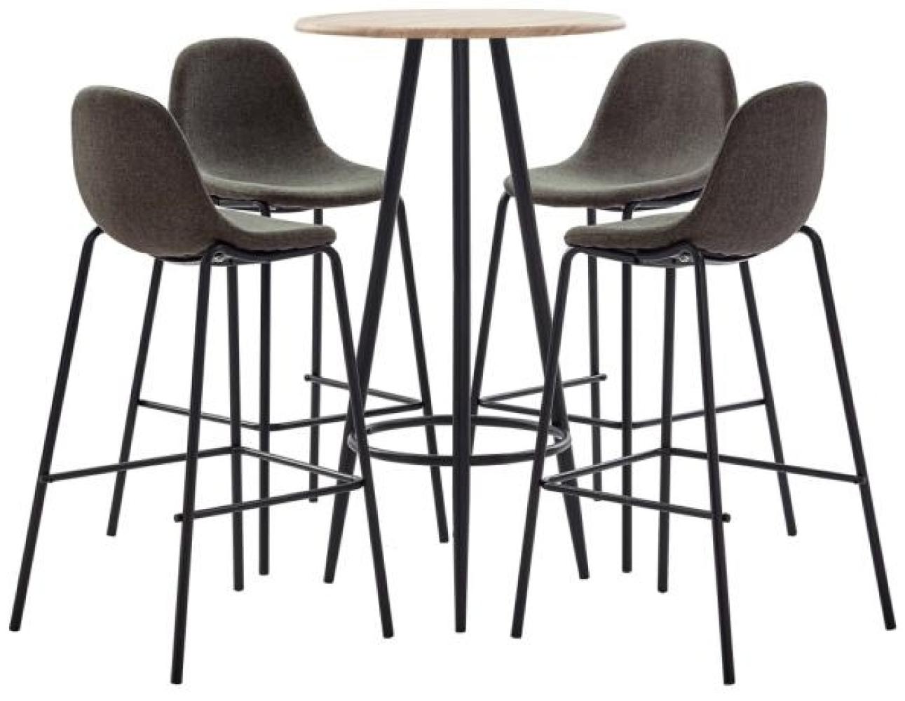 vidaXL 5-tlg. Bar-Set Stoff Dunkelgrau [3051169] Bild 1