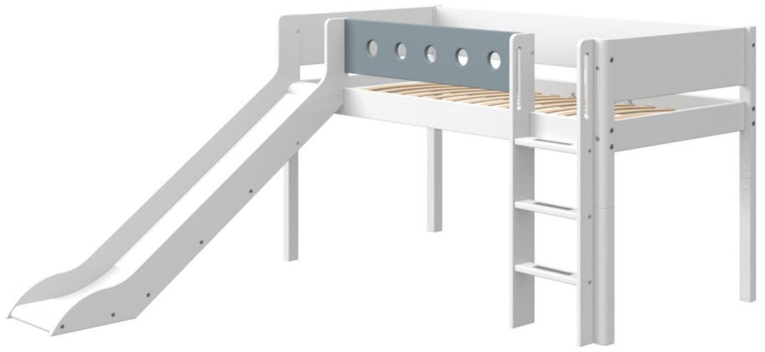 Flexa White Rutschbett 90x190 cm Weiß / Blau Bild 1