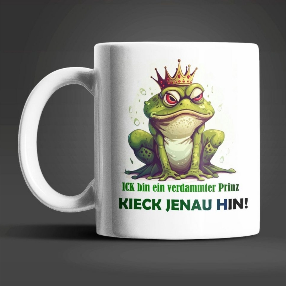 WS-Trend Tasse Frosch Prinz witzige lustige Keramik Kaffeetasse Teetasse, Keramik Bild 1