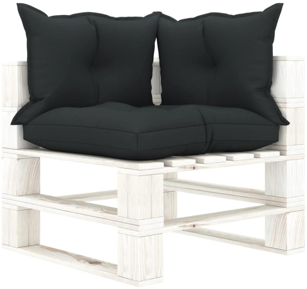 Garten-Paletten-Ecksofa mit Anthrazit-Kissen Holz Bild 1